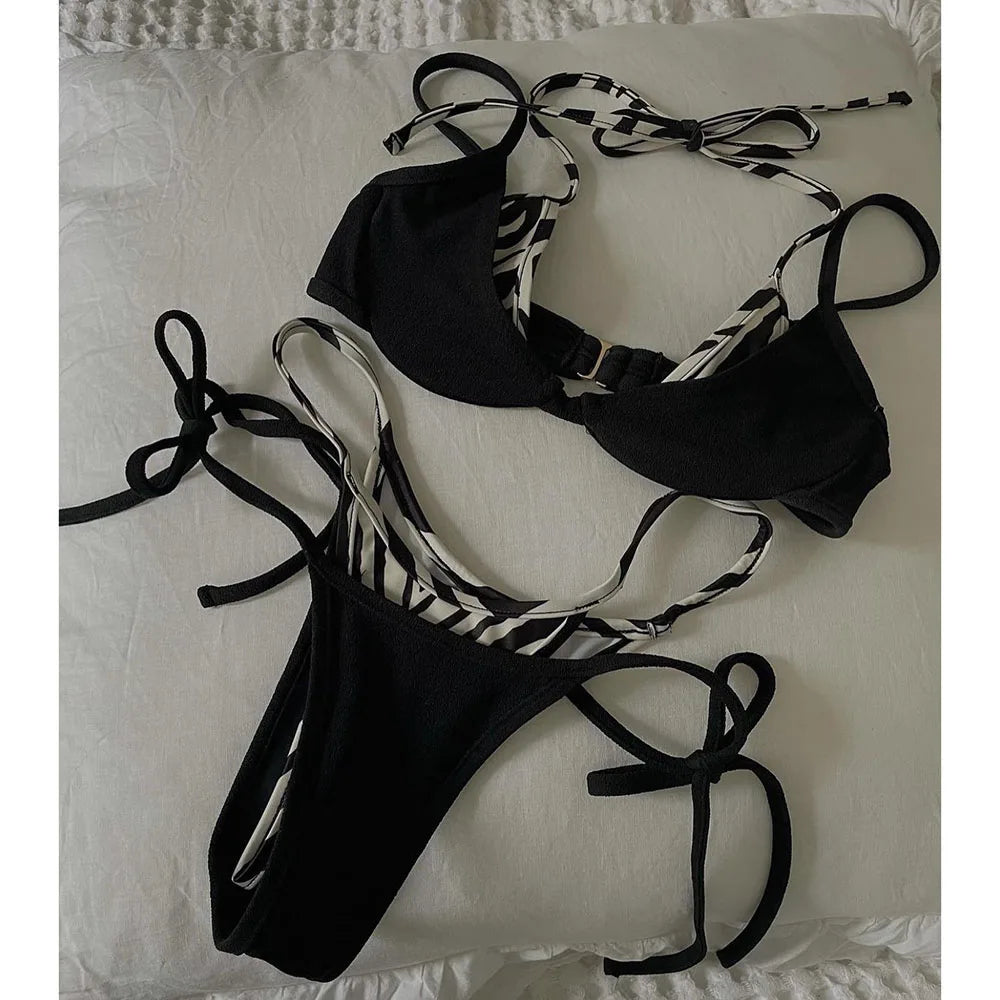Micro Push-Up Brazilian Bikini Set Women Swimwear - Image #0