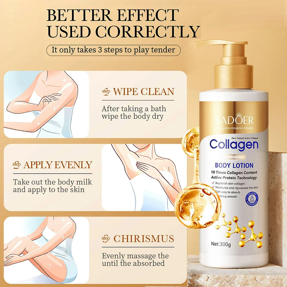 Loțiune de Corp cu Colagen Anti-Îmbătrânire | Collagen Firming & Hydration Body Lotion