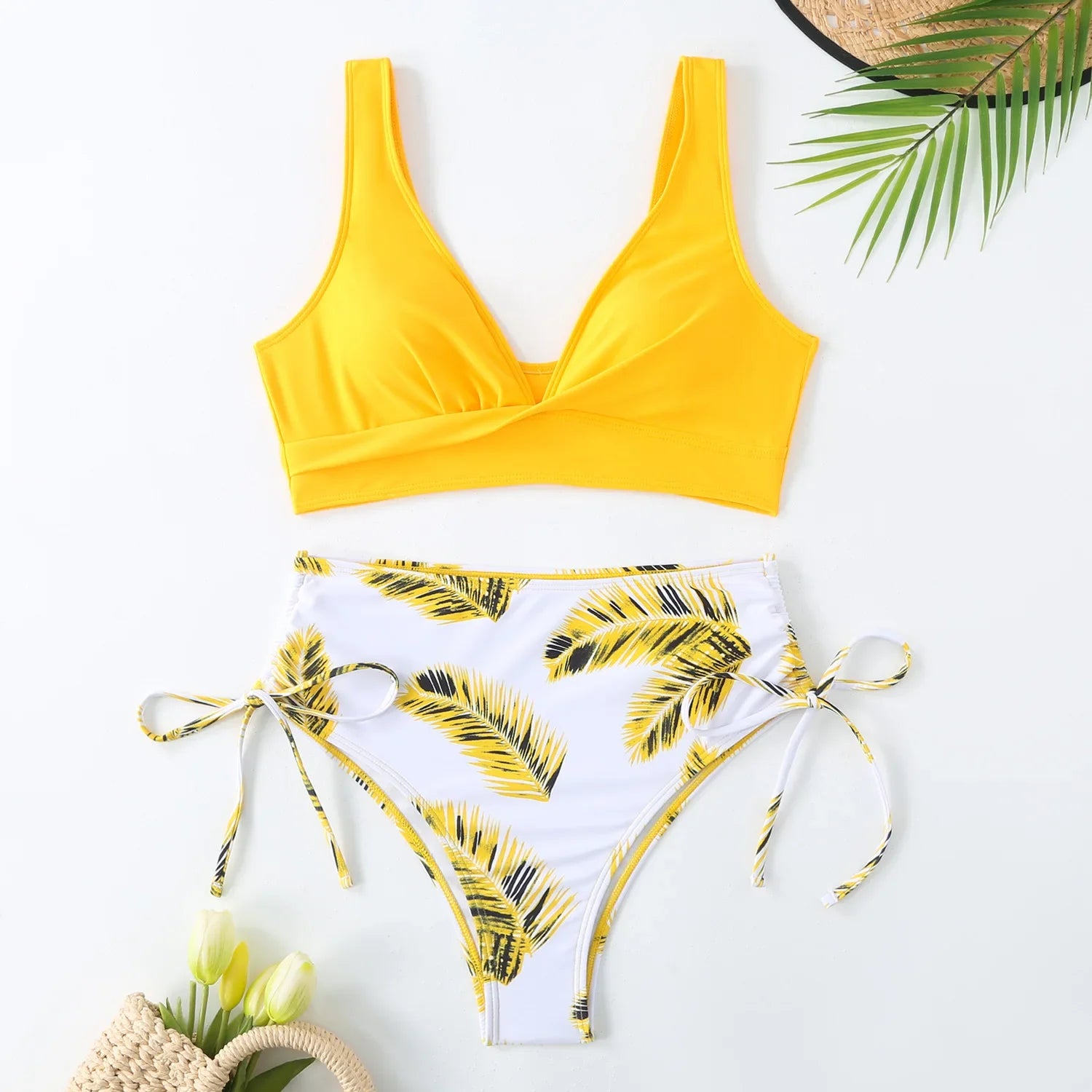 High-Waist Bikini Set Women Tummy Control Swimwear