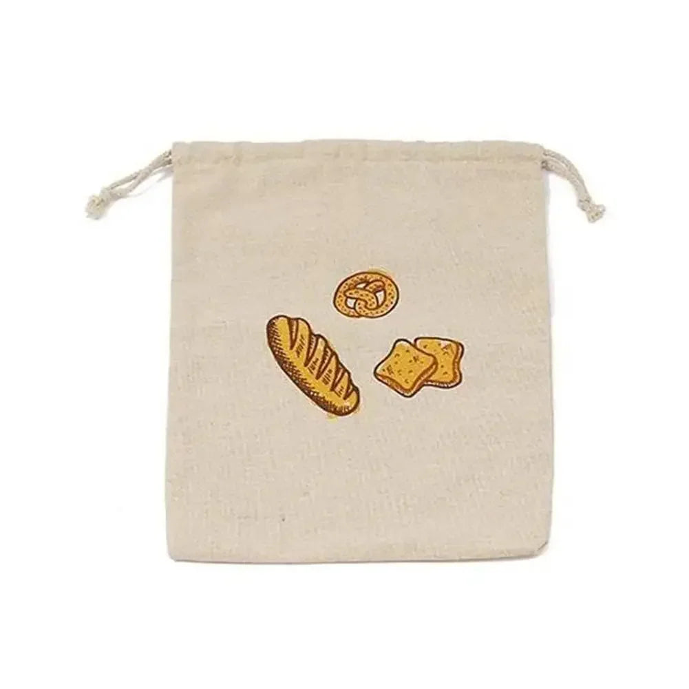 Reusable Linen Bread Bag with Drawstring