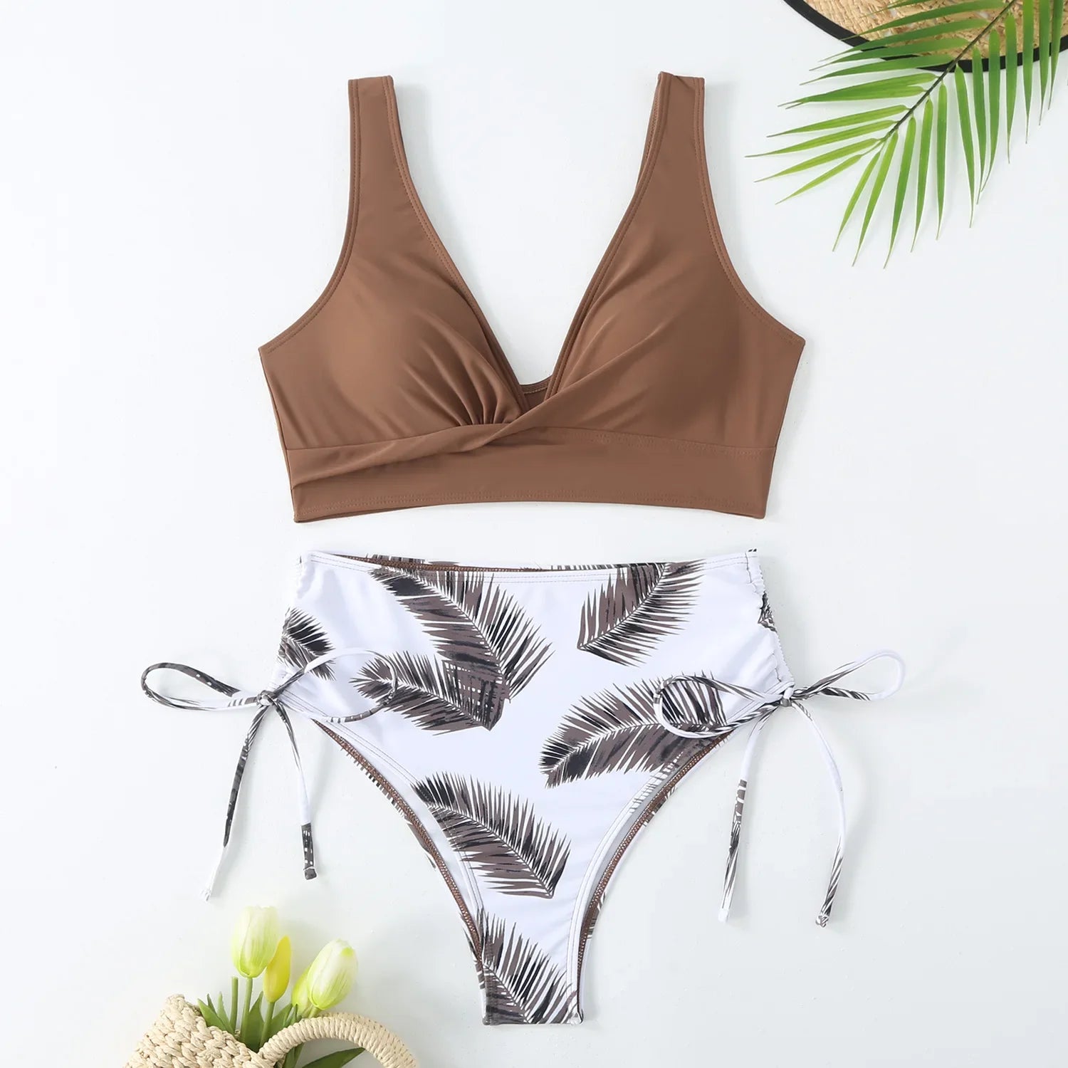 High-Waist Bikini Set Women Tummy Control Swimwear