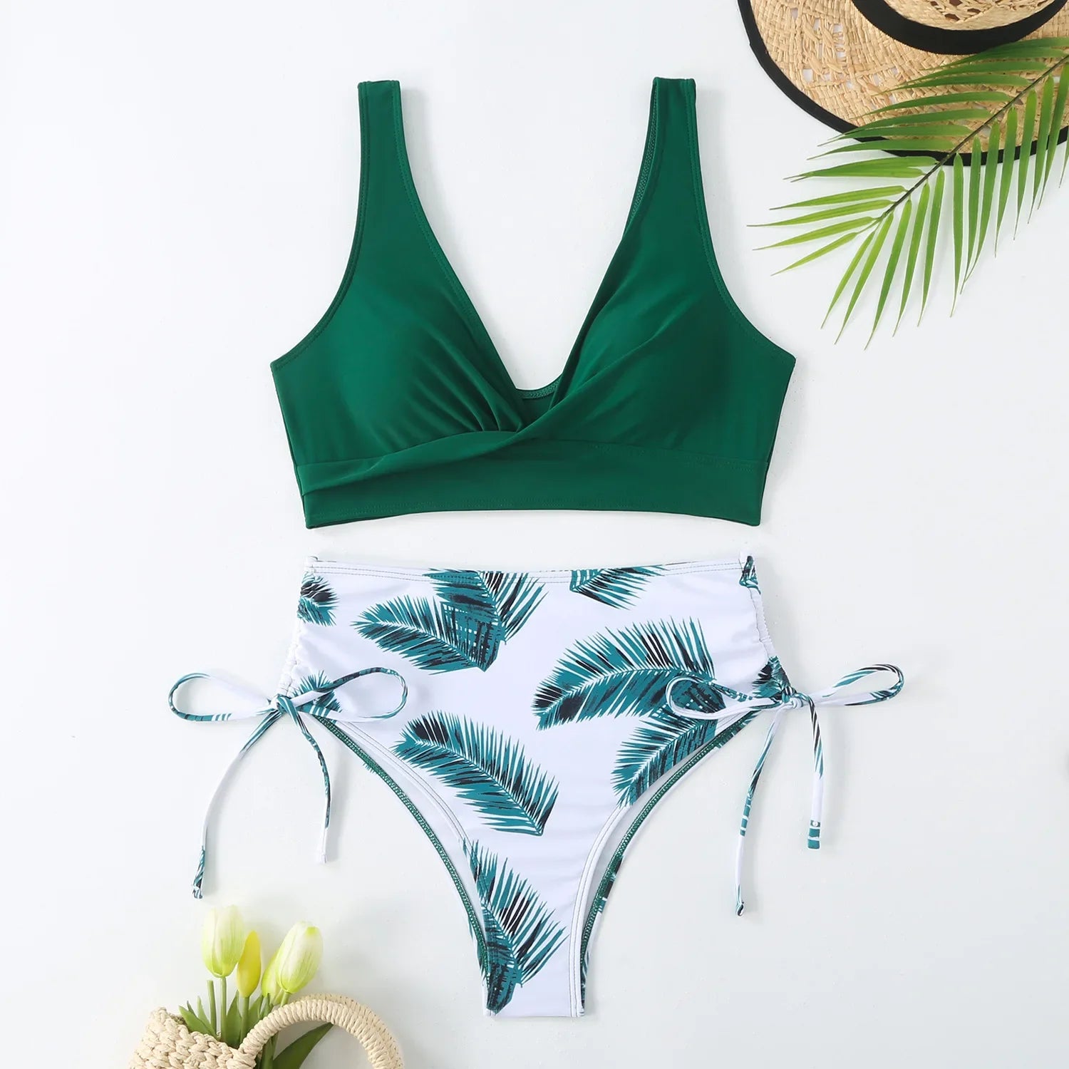 High-Waist Bikini Set Women Tummy Control Swimwear