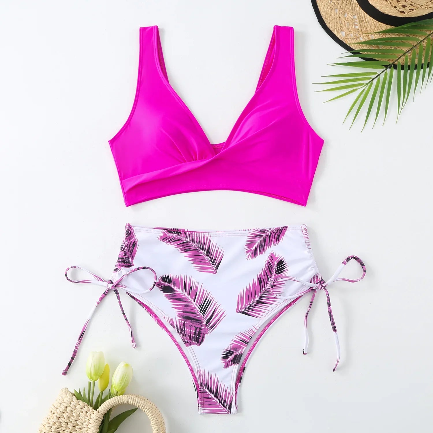 High-Waist Bikini Set Women Tummy Control Swimwear