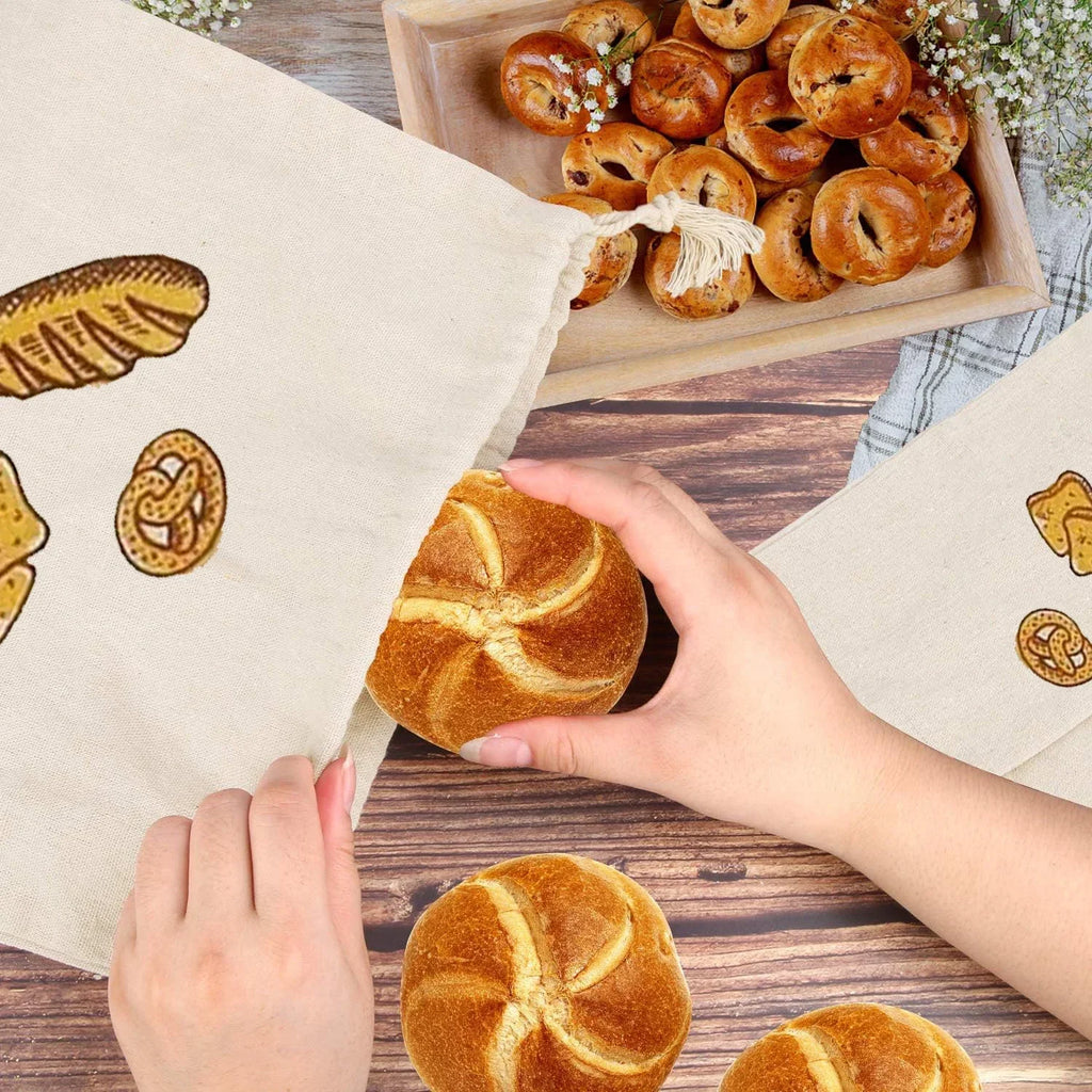 Reusable Linen Bread Bag with Drawstring
