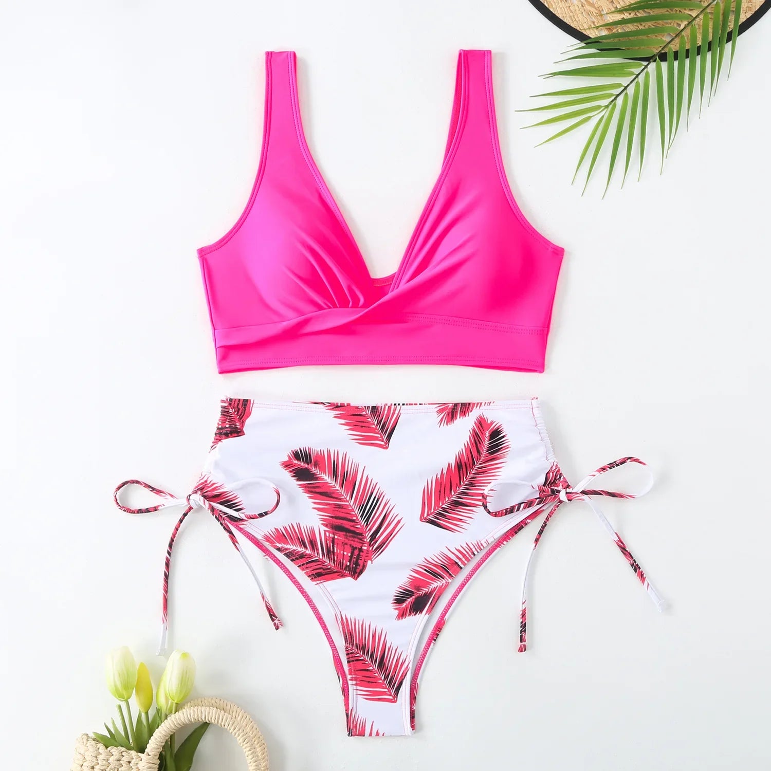 High-Waist Bikini Set Women Tummy Control Swimwear