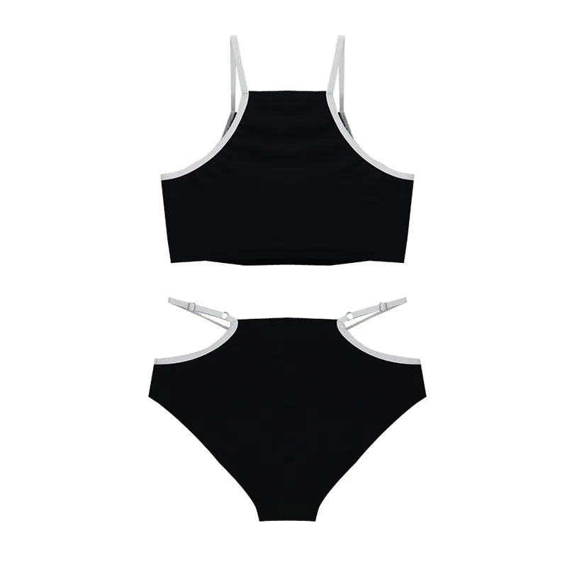 High-Neck Sport Bikini Set Women Athletic Swimwear - Image #0