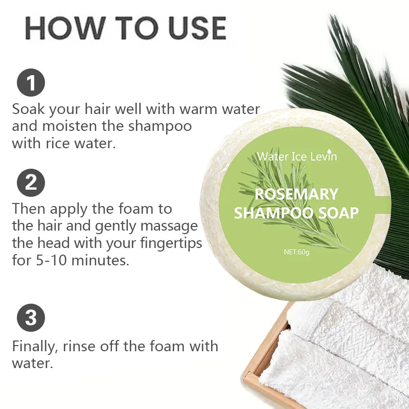 Șampon Solid cu Rozmarin pentru Creșterea Părului | Rosemary Hair Growth Shampoo Bar