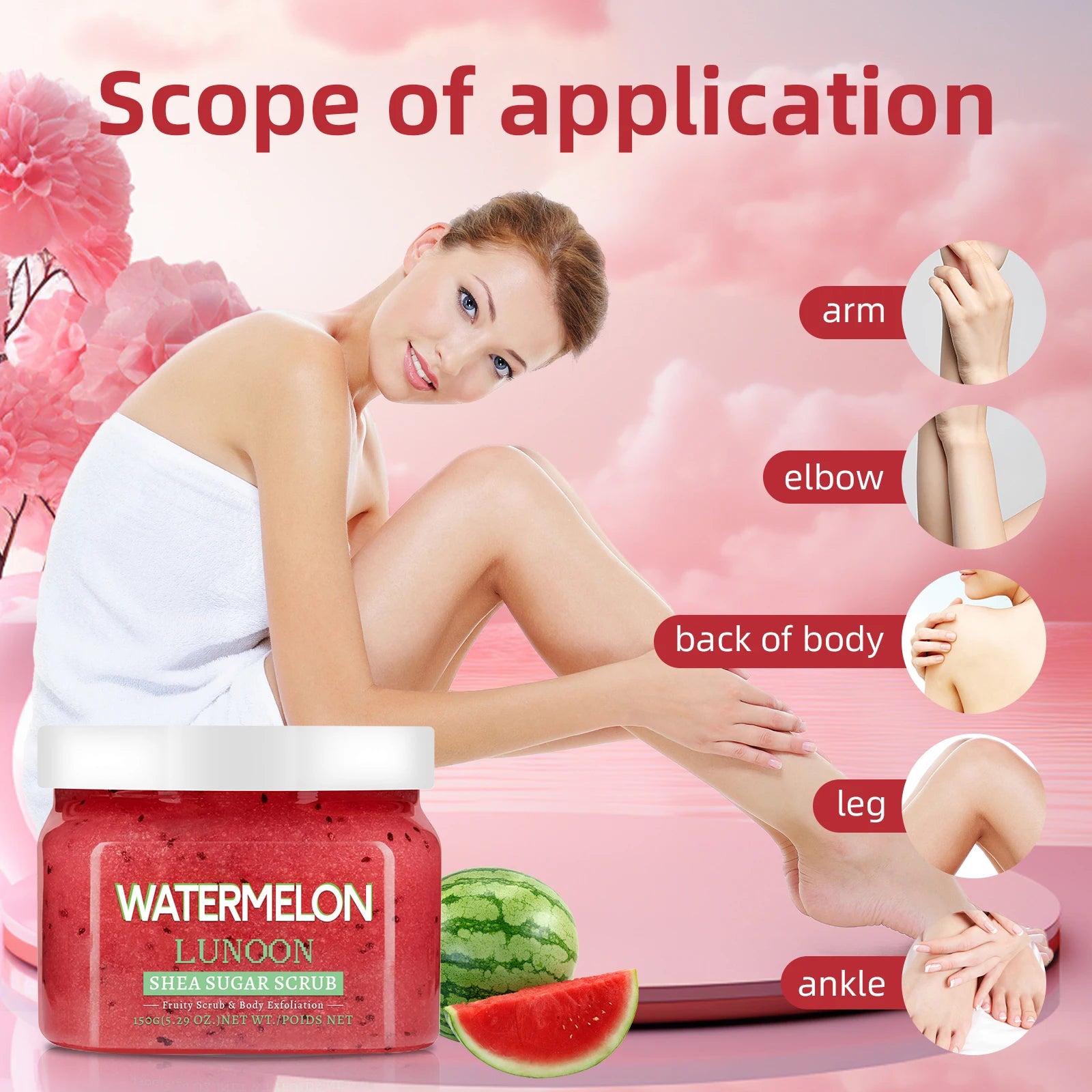 Scrub de Corp cu Pepene & Shea | Watermelon Shea Sugar Body Scrub