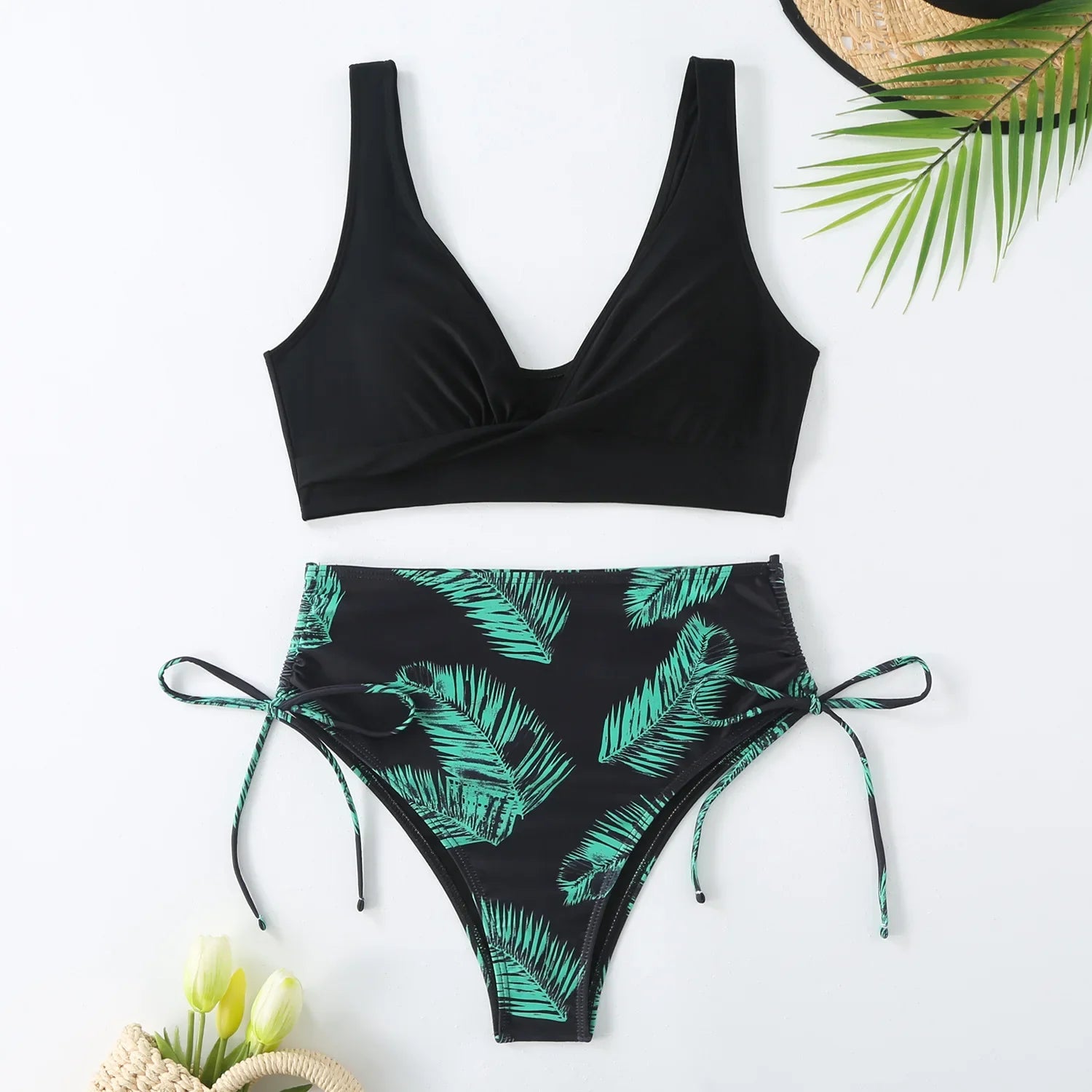 High-Waist Bikini Set Women Tummy Control Swimwear