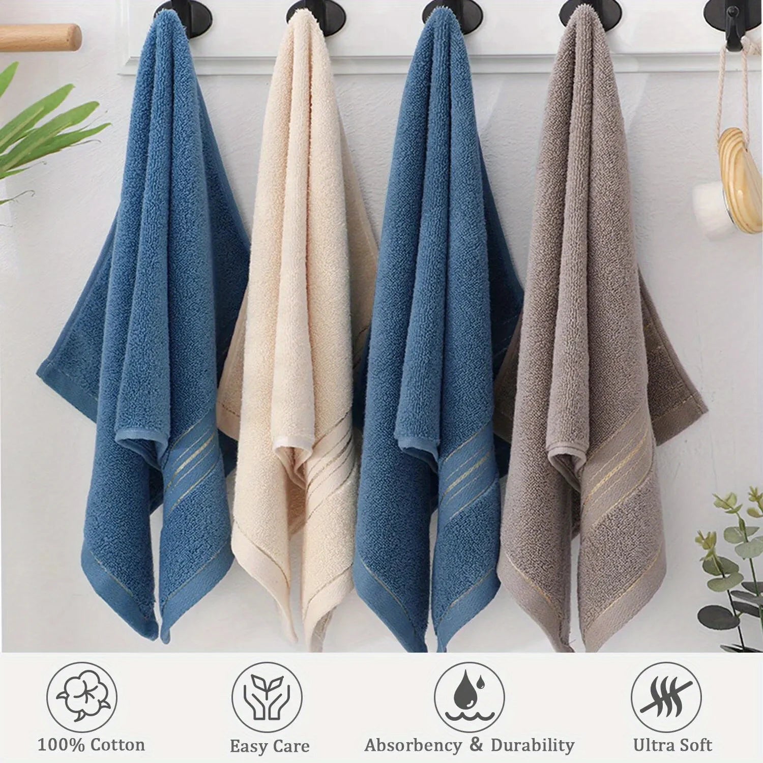Prosop de Baie 100% Bumbac Pur | Pure Cotton Quick-Dry Towel