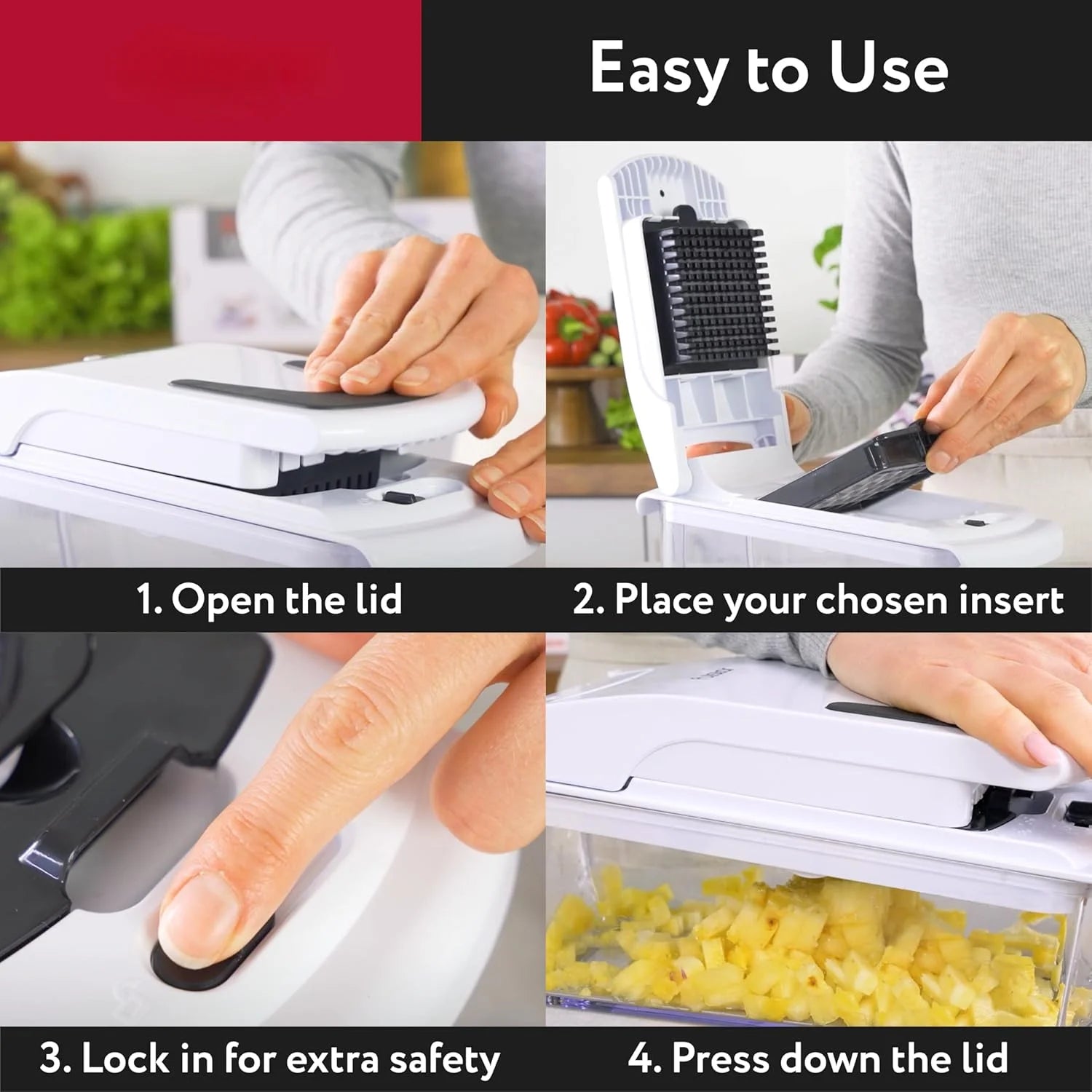 Vegetable Chopper with Container & Spiral Cutter