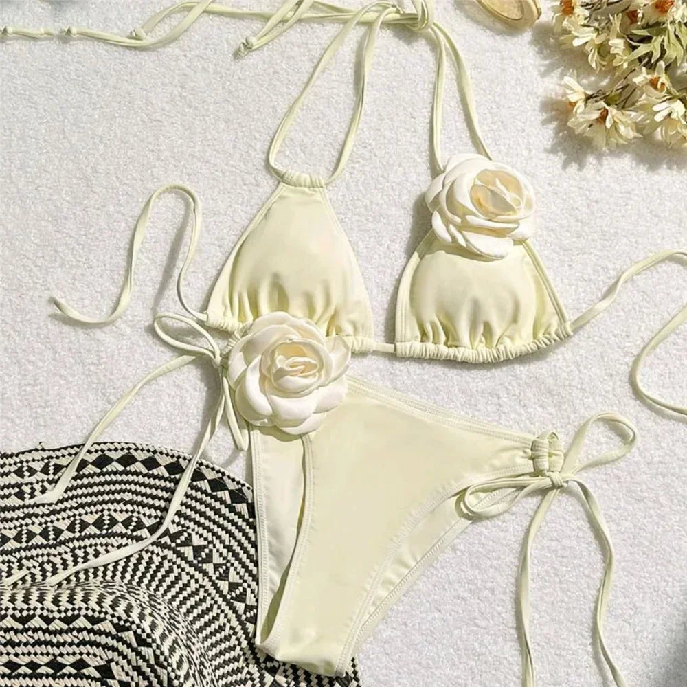 Floral Brazilian Bikini Set Women Beach Swimwear - Image #0