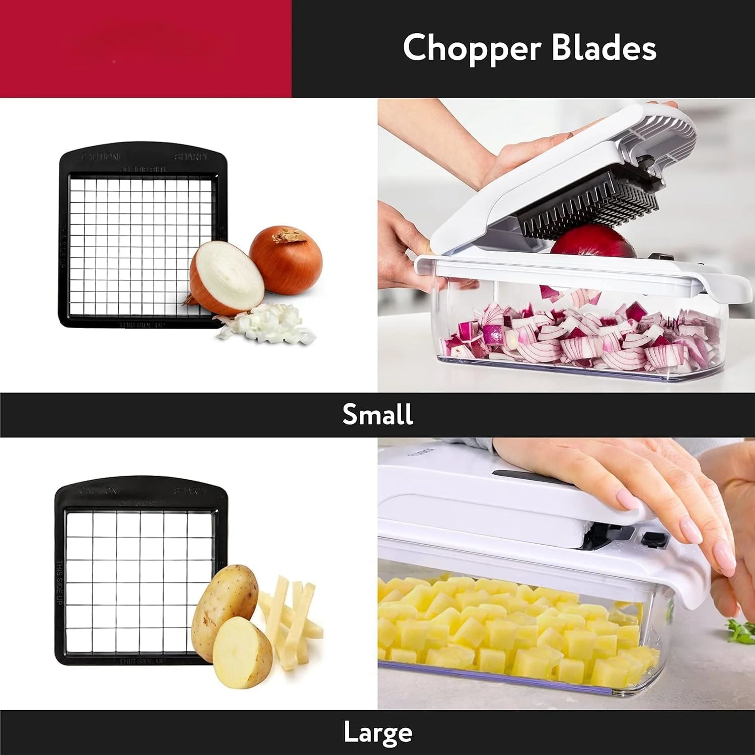 Vegetable Chopper with Container & Spiral Cutter