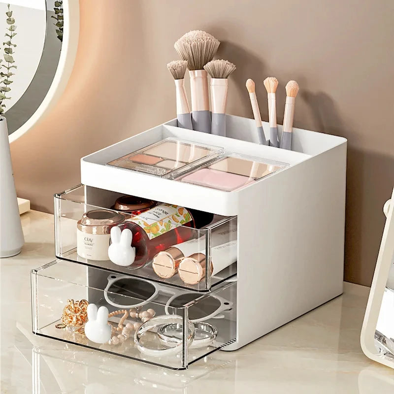 Small Desk Organizer with Drawer & Compartments
