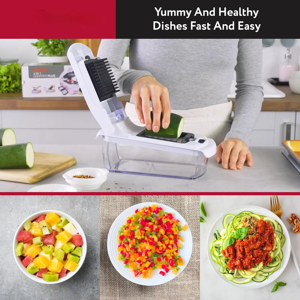 Vegetable Chopper with Container & Spiral Cutter