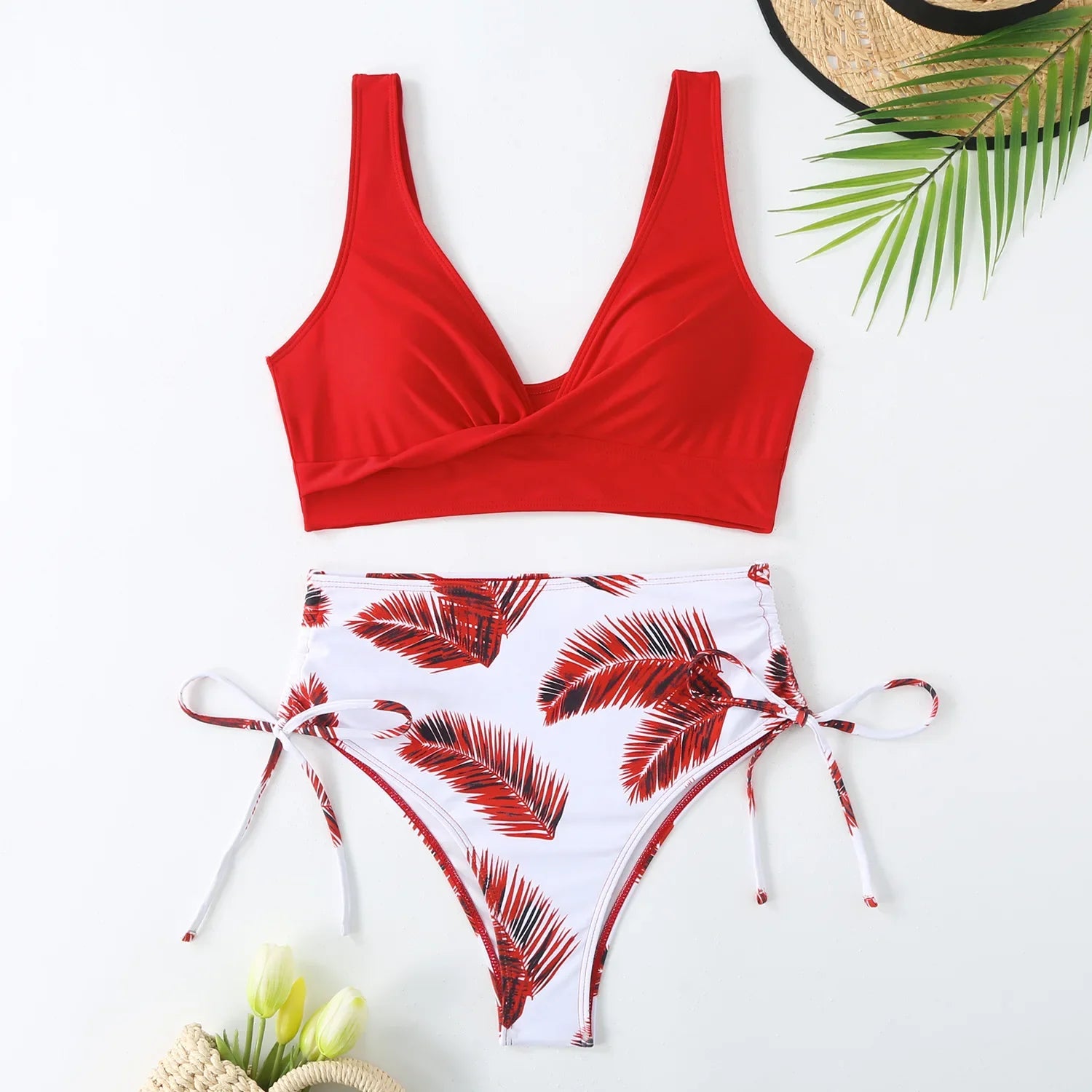 High-Waist Bikini Set Women Tummy Control Swimwear