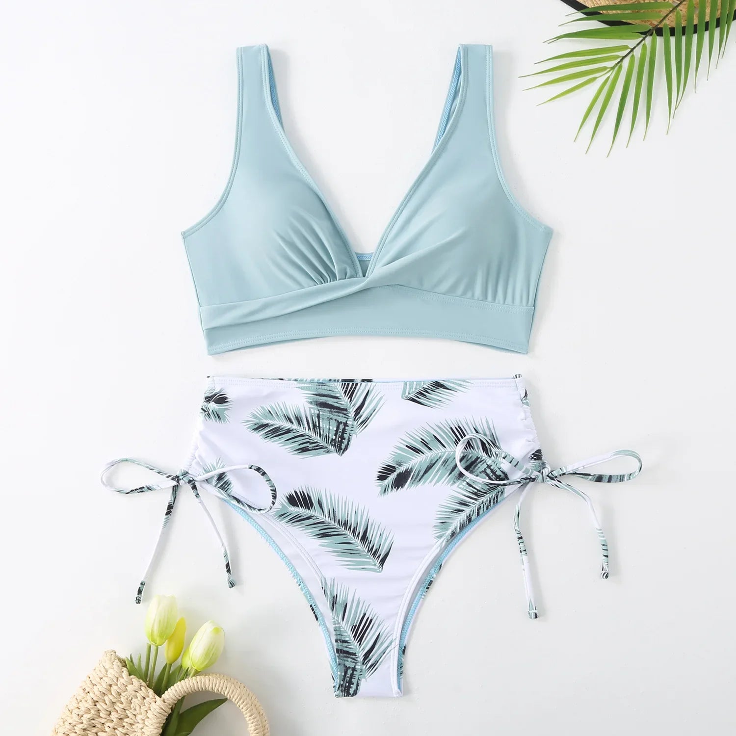 High-Waist Bikini Set Women Tummy Control Swimwear