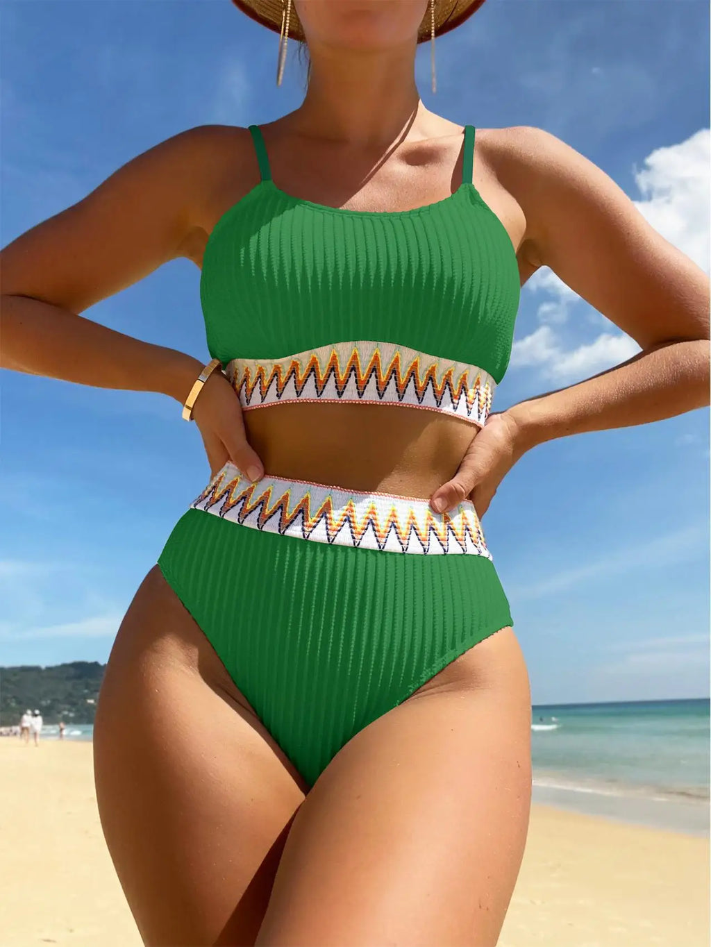 Ribbon Tie Bikini Set Women Cute Beach Swimsuit